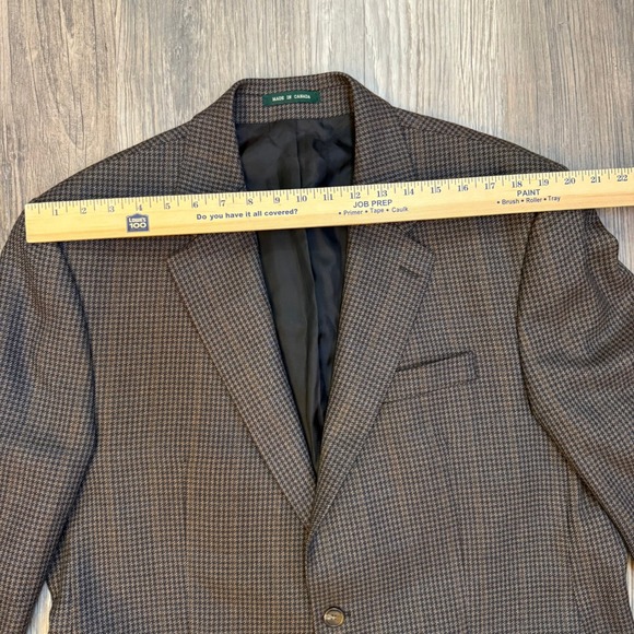 VTG Lauren Ralph Lauren Men Houndstooth Brown Black Wool Blazer Sport Coat 44L - Picture 8 of 11